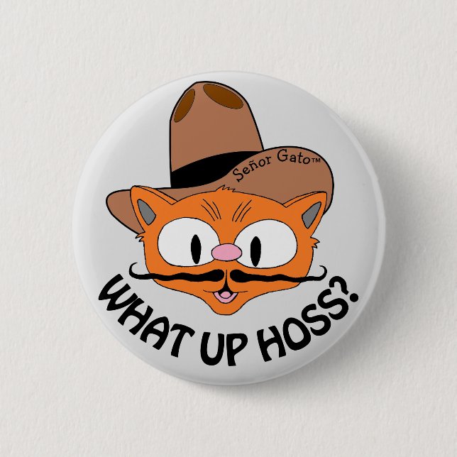 Badge Rond 5 Cm Quel Trou ? Cartographie Mustache Chat Señor Gato™ (Devant)