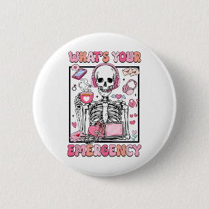 Badge Rond 5 Cm Quelle est votre urgence Saint-Valentin 911 Dispat