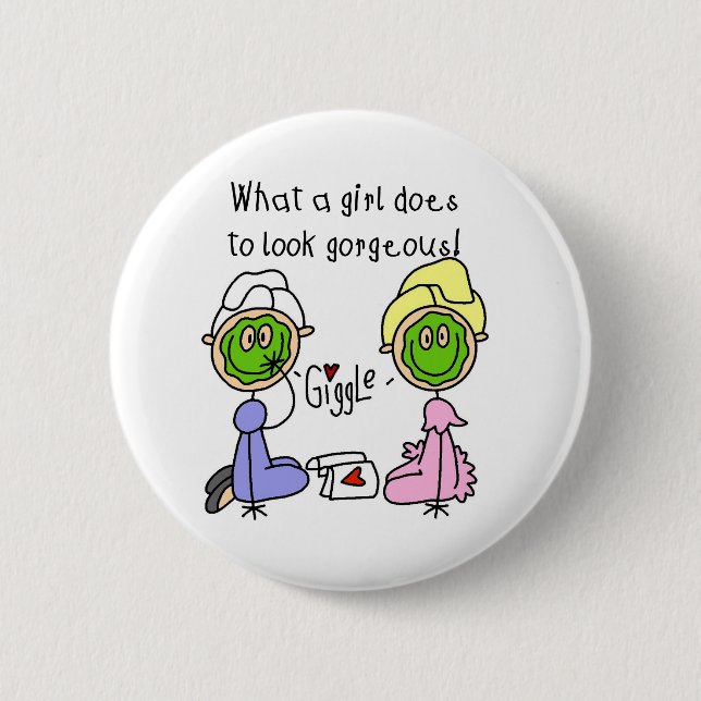 Badge Rond 5 Cm Quelle fille fait pour sembler magnifique ! Bouton (Devant)