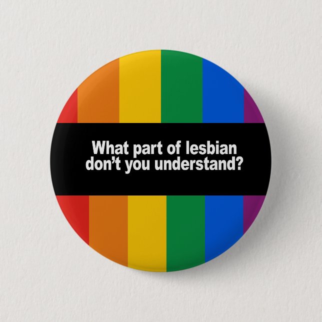 Badge Rond 5 Cm Quelle partie d'adhésif pour pare-chocs lesbien (Devant)