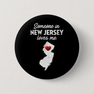 Badge Rond 5 Cm Quelqu'un dans le New Jersey m'aime - New Jersey N