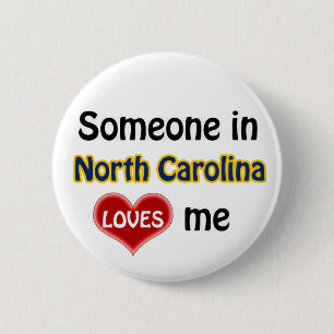 Badge Rond 5 Cm Quelqu'un en Caroline du Nord m'aime