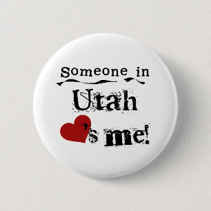 Badge Rond 5 Cm Quelqu'un en Utah m'aime