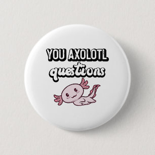 Badge Rond 5 Cm Questions Axolotl Retro 90s mignon Axolotl
