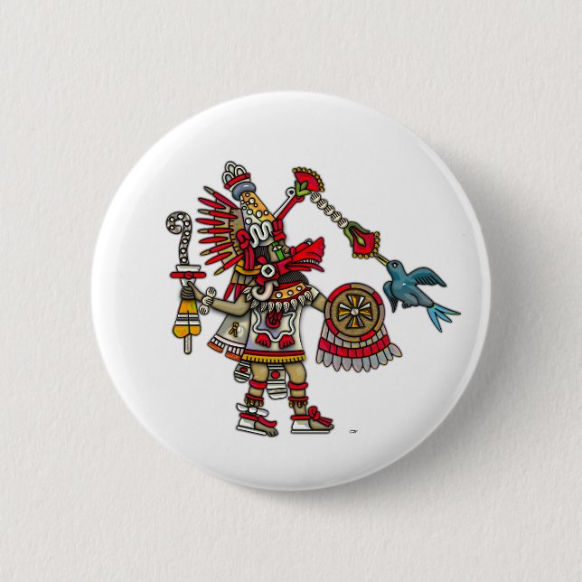 Badge Rond 5 Cm Quetzalcoatl (Devant)