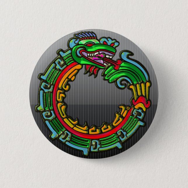 Badge Rond 5 Cm Quetzalcoatl (Devant)