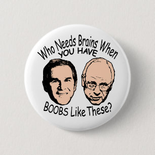 Badge Rond 5 Cm Qui a besoin du bouton de cerveaux