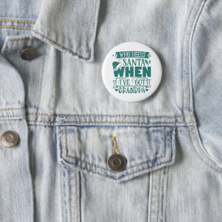 Badge Rond 5 Cm Qui a besoin du Père Noël quand j'ai Papi - Grand-