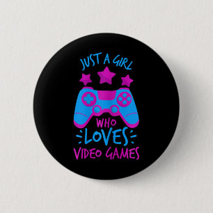 Badge Rond 5 Cm Qui Aime Jeux Vidéo Jeu T Chemises Pour Filles Fem