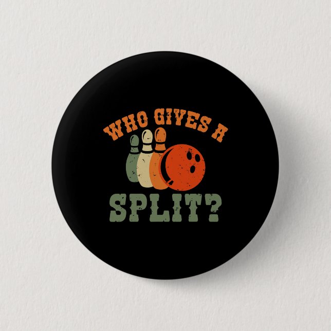 Badge Rond 5 Cm Qui Donne Un Bowler De Bowling Split (Devant)