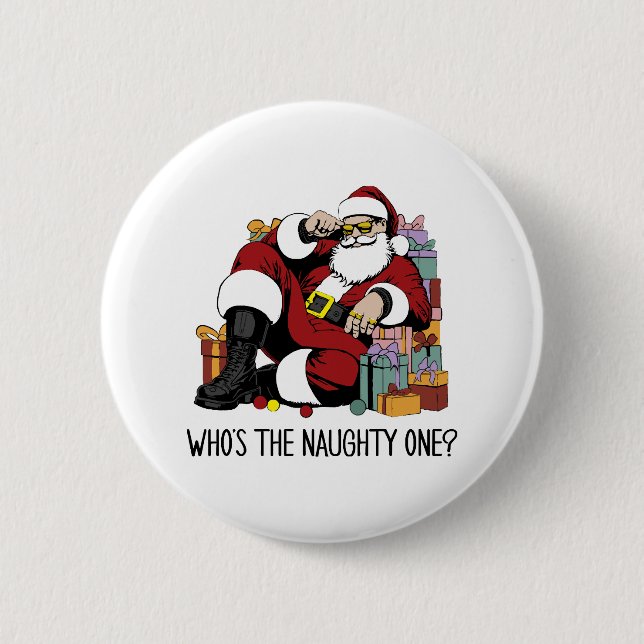 Badge Rond 5 Cm Qui est le vilain (Devant)