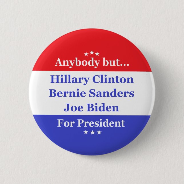 Badge Rond 5 Cm Quiconque mais Hillary, biden, des ponceuses (Devant)