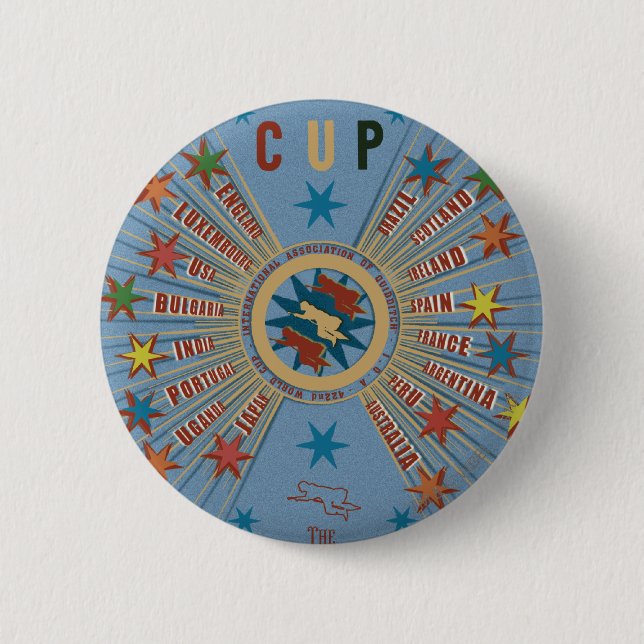 Badge Rond 5 Cm QUIDDITCH™ World Cup Blue Poster (Devant)