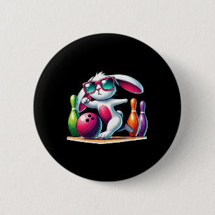 Badge Rond 5 Cm Quilles Byll Et Pins Lapin Oreille Oeuf Chasse Paq