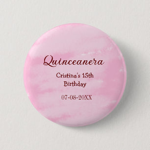 Badge Rond 5 Cm Quinceanera anos 15e anniversaire ajouter nom text