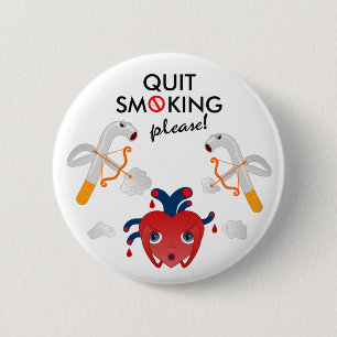 Badge Rond 5 Cm Quit fumant svp