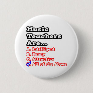 Badge Rond 5 Cm Quiz de l'enseignant de musique...Plaisanterie