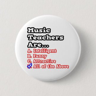Badge Rond 5 Cm Quiz de l'enseignant de musique...Plaisanterie