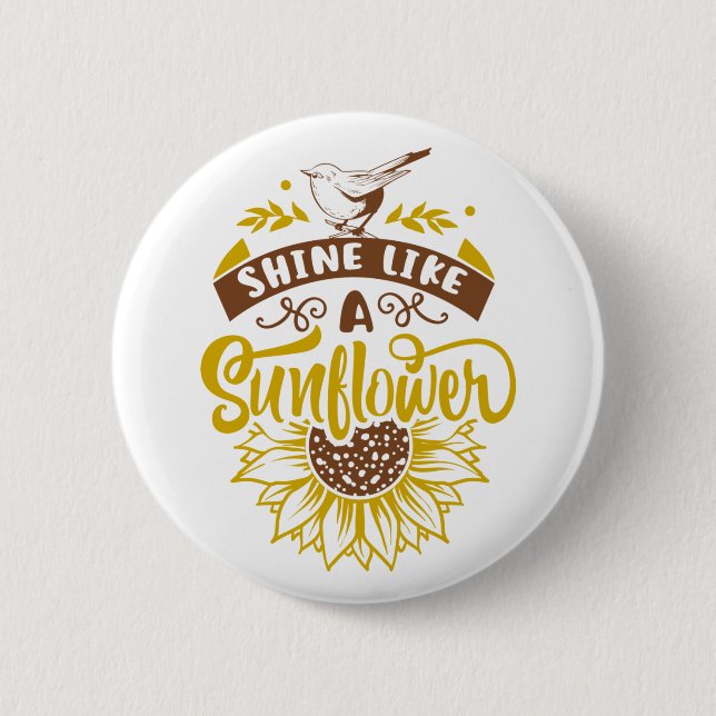 Badge Rond 5 Cm Quota inspiratoire Sunflower (Devant)