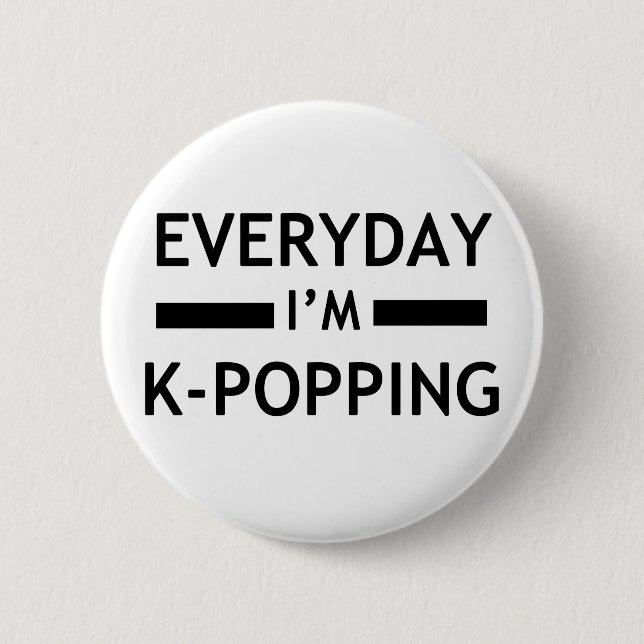 Badge Rond 5 Cm Quotidien je suis K-POPPING ! (Devant)