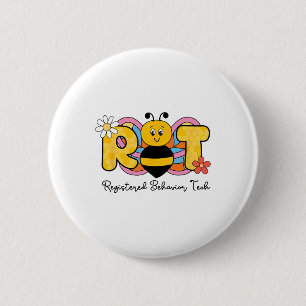 Badge Rond 5 Cm R Bee T Technicien De Comportement Enregistré Rbt