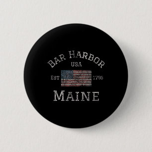 Badge Rond 5 Cm R Havre Maine États-Unis Drapeau Américain Établie