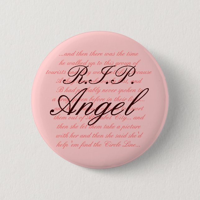 Badge Rond 5 Cm R.I.P. Ange (Devant)