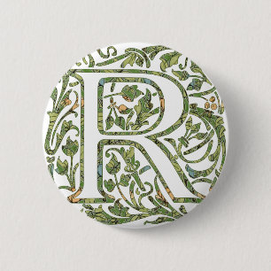 Badge Rond 5 Cm R Monogramme floral