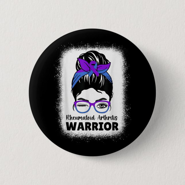 Badge Rond 5 Cm Ra Rheumatoid Arthrite Sensibilisation Femmes Me (Devant)