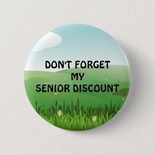 Badge Rond 5 Cm Rabais pour seniors : N'oubliez pas mon rabais pou