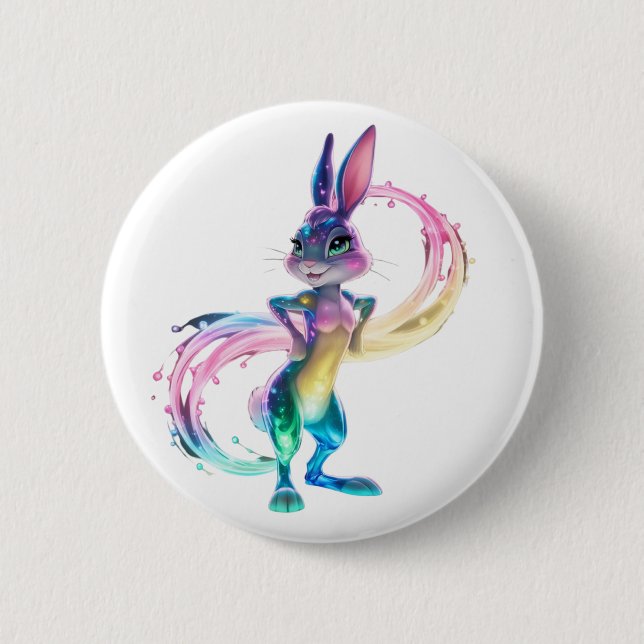 Badge Rond 5 Cm Rabbit adorable (Devant)