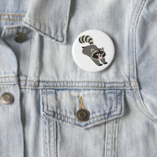 Badge Rond 5 Cm Raccoon de caricature mignonne Prankish