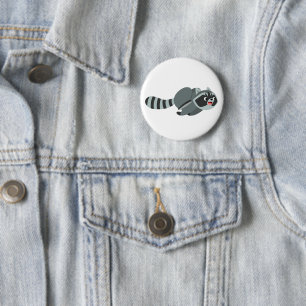 Badge Rond 5 Cm Raccoon de dessin animé mignon