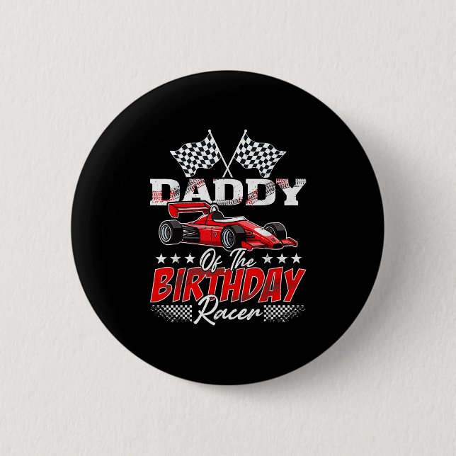 Badge Rond 5 Cm Race Car Papa De La Famille De Racer Anniversaire (Devant)
