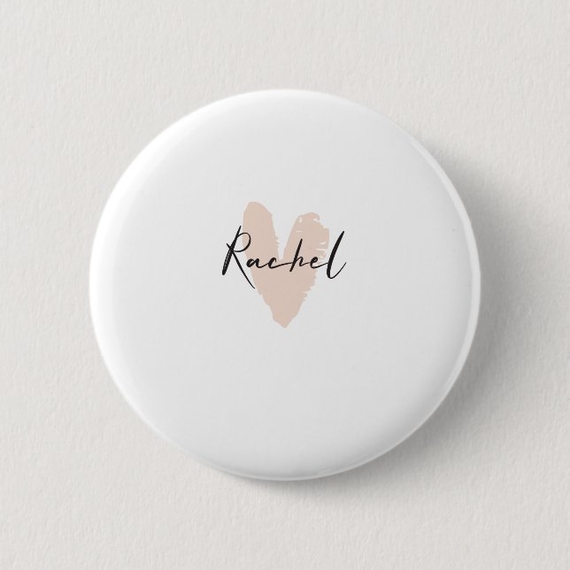 Badge Rond 5 Cm Rachel Nom du coeur Graphique (Devant)