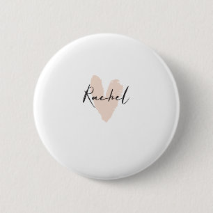 Badge Rond 5 Cm Rachel Nom du coeur Graphique