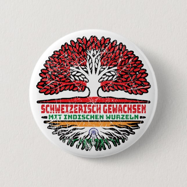 Badge Rond 5 Cm Racines de l'arbre indien (Devant)