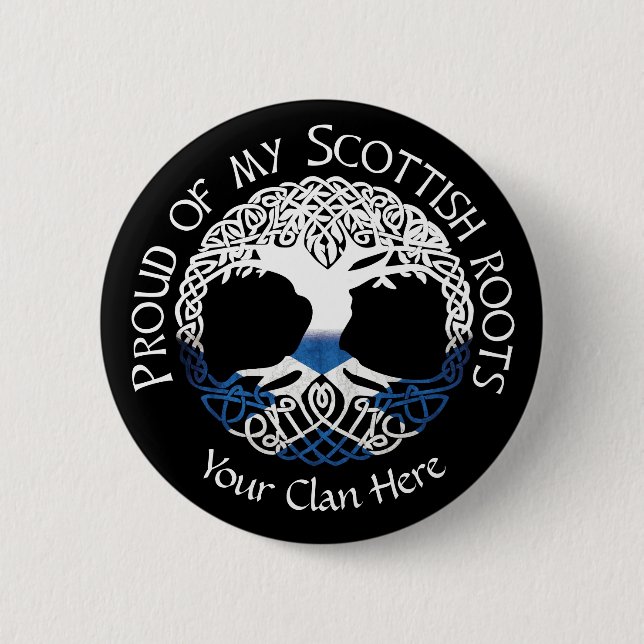 Badge Rond 5 Cm Racines écossaises (Devant)
