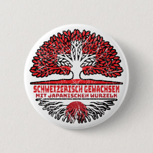 Badge Rond 5 Cm Racines japonaises de l'arbre suisse