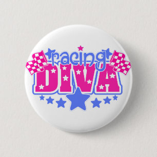 Badge Rond 5 Cm Racing Diva