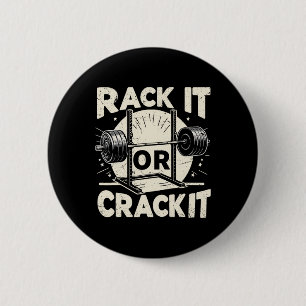 Badge Rond 5 Cm Rack-Le Ou Crack-It Barbell Bodybuilding 1