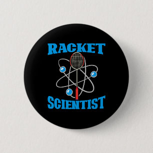 Badge Rond 5 Cm Rackst Scientist Funny Badminton Sports Player Coa