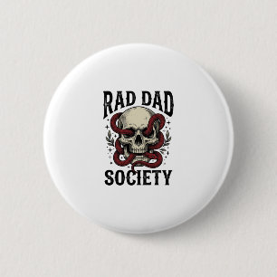 Badge Rond 5 Cm Rad Dad Society Vintage Skull Snake Conception de 