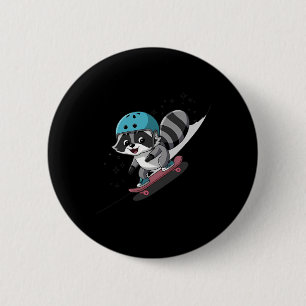 Badge Rond 5 Cm Rad Rocket Raccoon Star du Skateboard