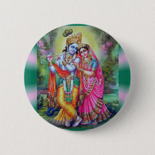 Badge Rond 5 Cm Radha Krishna