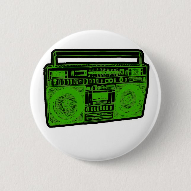 Badge Rond 5 Cm radio de sableuse de ghetto de boombox (Devant)