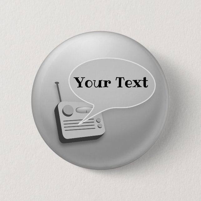 Badge Rond 5 Cm Radio vintage (Devant)