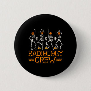Badge Rond 5 Cm Radiologie Crew Dancing Skeleton Citrouille Fun Ha