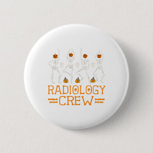 Badge Rond 5 Cm Radiologie Crew Dancing Skeleton Citrouille Fun Ha