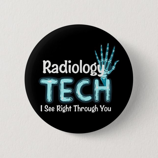 Badge Rond 5 Cm Radiologie Tech Humour X Ray (Devant)